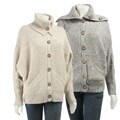Dolce Cabo Long-sleeve Button-up Turtleneck Sweater