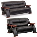 Dolcetto Black Leather Sofa and Loveseat