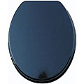 Elongated Black Molded Wood Solid Toilet Seat