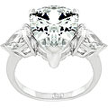 Silvertone 'Premier Passion' CZ 3-stone Ring