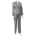Tahari ASL Women's Grey 3-button Pant Suit