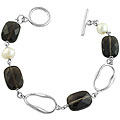 Sterling Silver FW Pearl and Quartz Bracelet