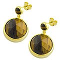 14k Gold over Sterling Silver Tiger's Eye Earrings