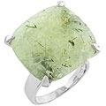 Sterling Silver Rutilated Green Quartz Ring