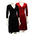 Connected Apparel Women's Stretch Velvet Dress