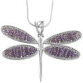 Sterling Silver Amethyst Dragonfly Necklace