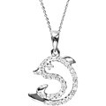 14k Gold Diamond 1/6ct TDW Diamond Dolphin Necklace