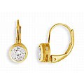 14k Gold Overlay Cubic Zirconia Earrings