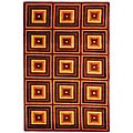 Hand-knotted Squares Wool Rug (3' x 5')