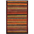 Hand-knotted Contemporary Stripes Wool Rug (4' x 6')