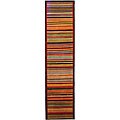 Hand-knotted Contemporary Stripes Wool Rug (2'3 x 10')
