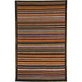 Hand-knotted Contemporary Stripes Wool Rug (6' x 9')