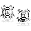 14k Gold 2ct TDW Asscher Diamond Stud Earrings (H-I, VS)