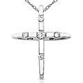 14k Gold 1/10ct TDW Diamond Cross Necklace (G-H, I1-I2)