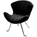 Ultra-soft Black Wing Chairs (Set of 2)