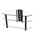 Bermuda 44-inch Corner Clear Black Glass TV Stand