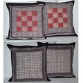 Pair of Hand-blocked Printed 18-inch Throw Pillows (India)