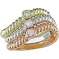 14k Gold 1/5ct TDW Three-tone Diamond Ring Set