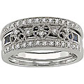14k Gold 1/5ct TDW Sapphire and Diamond 2-in-1 Ring