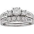 14k White Gold 1ct TDW Diamond Bridal Rings Set (H-I, I1-I2)