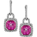 14k Gold Pink Topaz and 1/2ct TDW Diamond Earrings (G-H-I, I1)