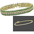 10k Gold Emerald and 2ct TDW Diamond Bracelet (H-I-J, I1-I2)