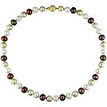 14k Gold Multi-colored Pearl Necklace (9-11 mm)