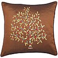Decorative Asian Bodhi Tree Brown Cushion Cover