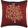 Decorative Asian Bodhi Tree Burgundy Cushion Cover