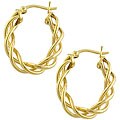 14k Yellow Gold Polished Braided Oval Earrings
