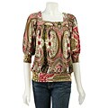 Cha Cha Vente Women's Paisley Square-neck Blouse