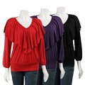 Cha Cha Vente Women's V-neck Ruffle Top