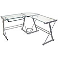 Contemporary 3-piece Glass Computer Desk