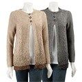 Dolce Cabo Women's 3-button Beaded Sweater