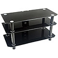 Contemporary 42-inch Black Glass TV Stand