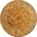 Heritage Kashan Brown/ Blue Wool Rug (6' Round)