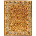 Heritage Kashan Brown/ Blue Wool Rug (7'6 x 9'6)