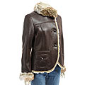 Montanaco Women's Faux Leather Brown Jacket
