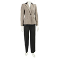 Evan Picone Herringbone/ Velvet 2-piece Pant Suit