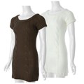 Love by Design Junior's Short-sleeve Cable Knit Dress