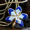 Goldplated 'Blue Blossom' Natural Orchid Necklace (Thailand)