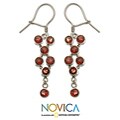 Sterling Silver 'Constellation' Garnet Earrings (Indonesia)