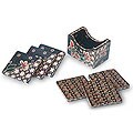 Set of 6 Wood Batik 'Java Fantasy' Coasters (Indonesia)