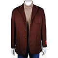 Mantoni Men's Brown Wool and Cashmere Short Coat