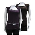 Twin Women's Studded Short-sleeve Top with Belt