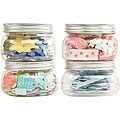 Clear Plastic Storage Jars (Pack of 4)