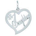 Sterling Silver '#1 Daughter' Heart Charm