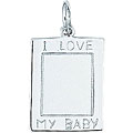 Sterling Silver 'I Love My Baby' Engravable Charm
