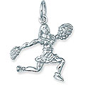 Sterling Silver Cheerleader Charm
