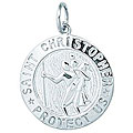 Sterling Silver St. Christopher Disc Charm